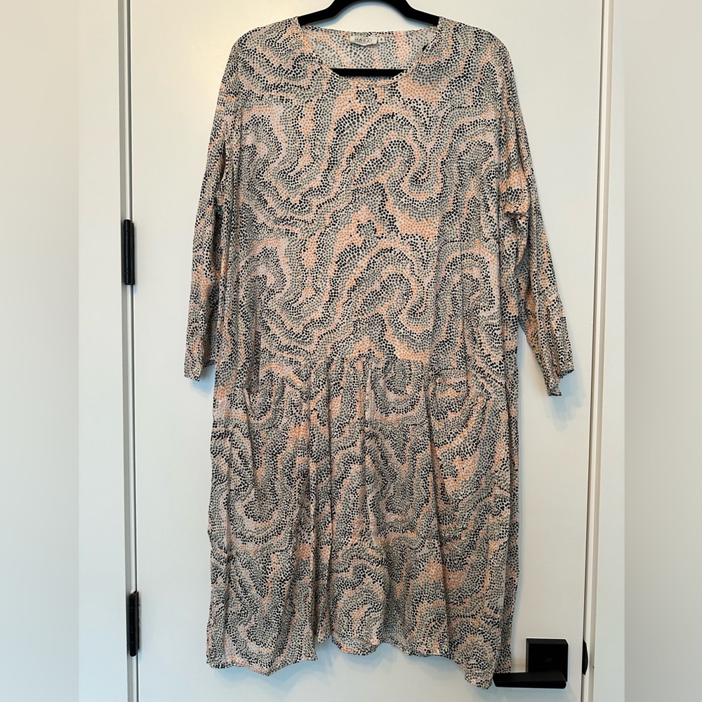 Masai Copenhagen Tiered Dress Small S Pink Blue Flowy